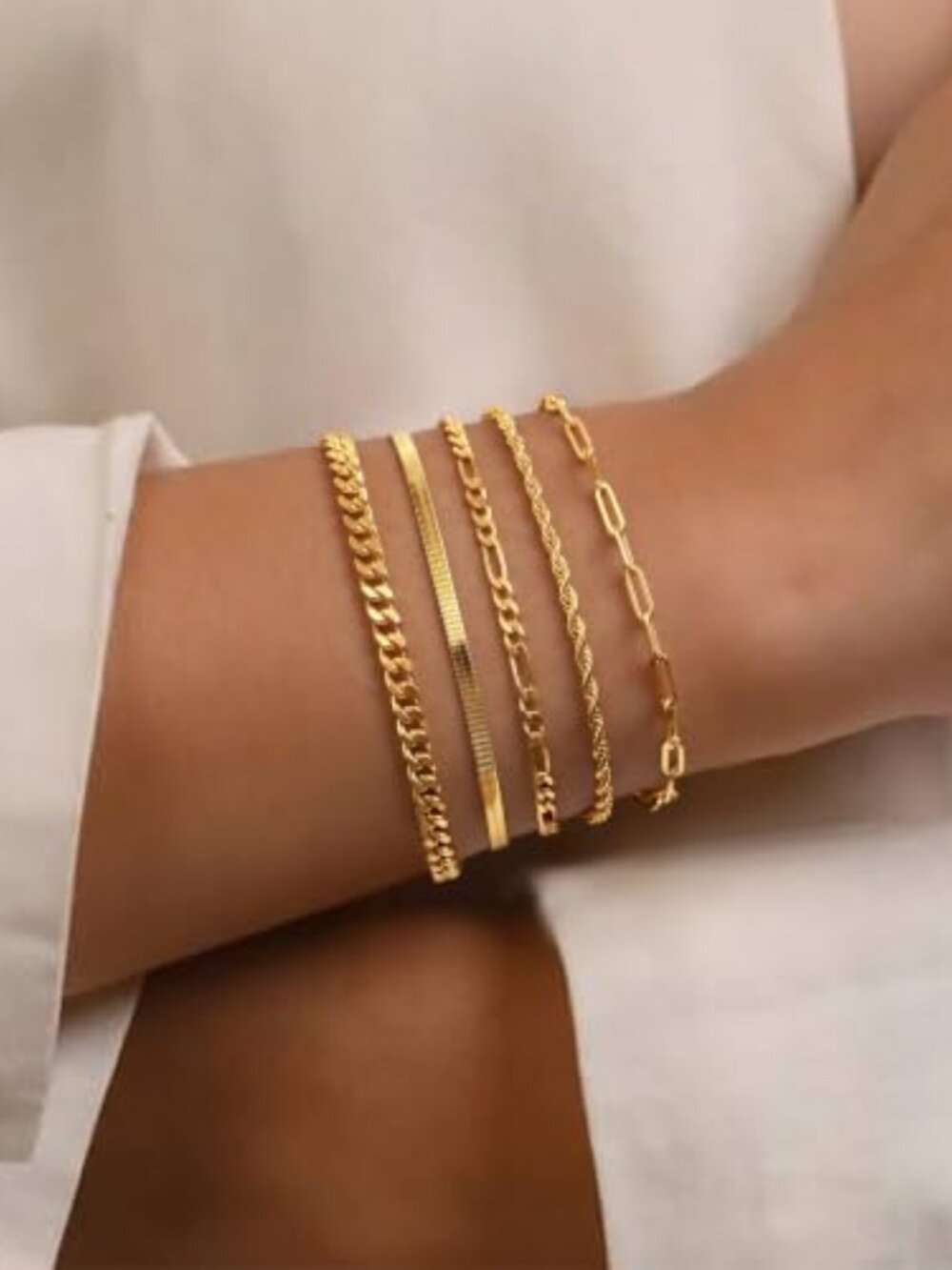 Dainty Gold Bracelets for Women Waterproof